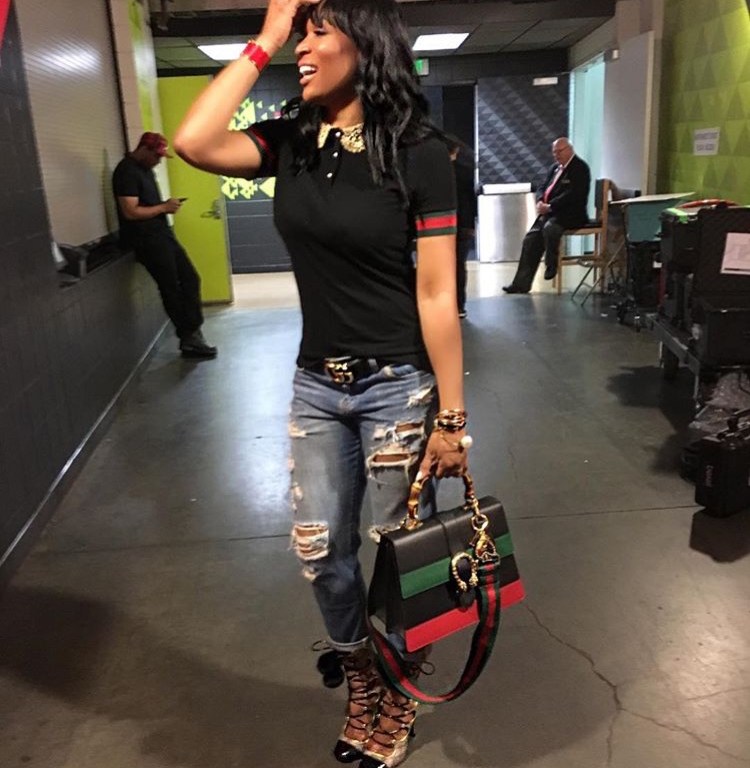 Splurge: Marlo Hampton’s Hawks vs. Cavaliers’ Gucci Jersey Polo Shirt, GG Supreme Lace-Up Boots and Dionysus Bamboo Handlebag