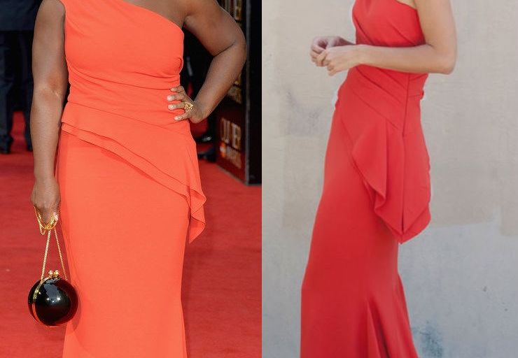 Hot! or Hmm… Uzo Aduba’s The Olivier Awards Elizabeth Kennedy Pre-Spring 2015 Red One Shoulder Gown