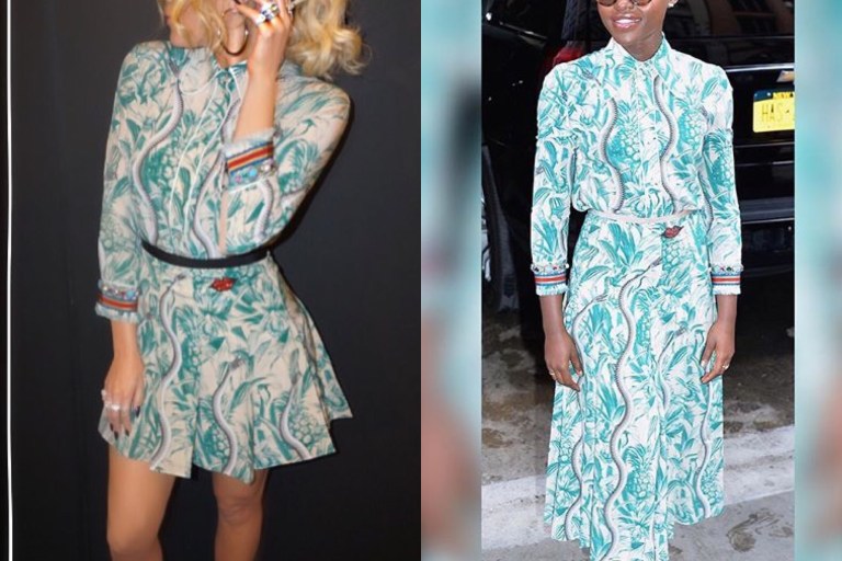 Who Wore It Better: Khloe Kardashian vs. Lupita Nyongo in Gucci Spring/Summer 2016 Floral Ensemble
