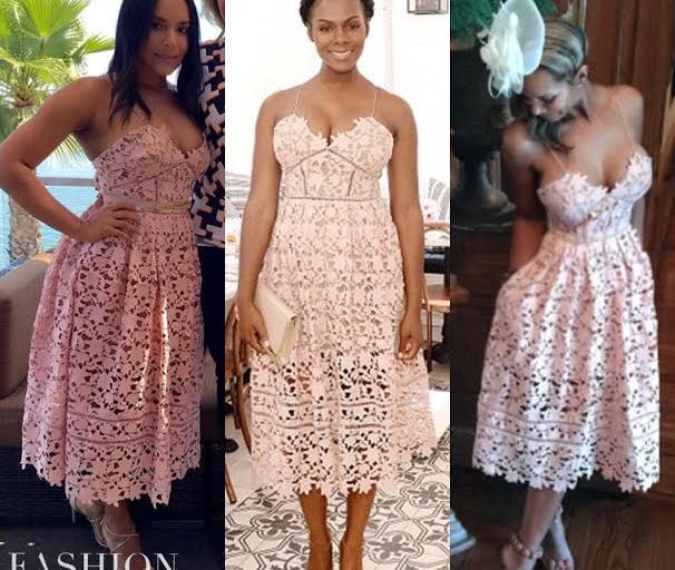 Who Wore it Better? Eudoxie Bridges vs. Tika Sumpter vs. Sarah Chapman in Self Portrait Azaelea Guipure Lace Dress
