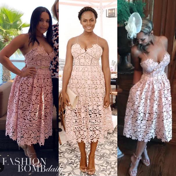 Who Wore it Better? Eudoxie Bridges vs. Tika Sumpter vs. Sarah Chapman in Self Portrait Azaelea Guipure Lace Dress