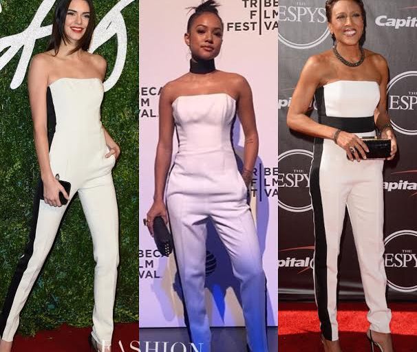 Who Wore it Better? Karrueche Tran vs. Kendall Jenner vs. Robin Roberts in Emilio Pucci Black and White Jumpsuit