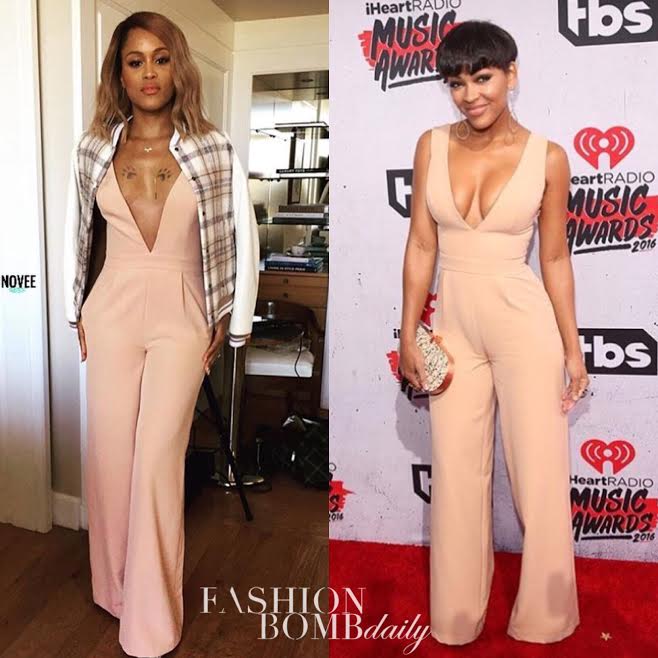 Who Wore it Better? Meagan Good vs Eve in House of CB’s Blush Marwa Deep V Wide Leg Jumpsuit