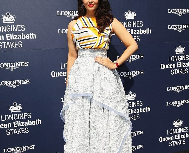 Splurge: Aishwarya Rai Bachchan’s Queen Elizabeth Stakes Toni Maticevski Striped Magnificent Bodice and Layered Metallic Detail Skirt