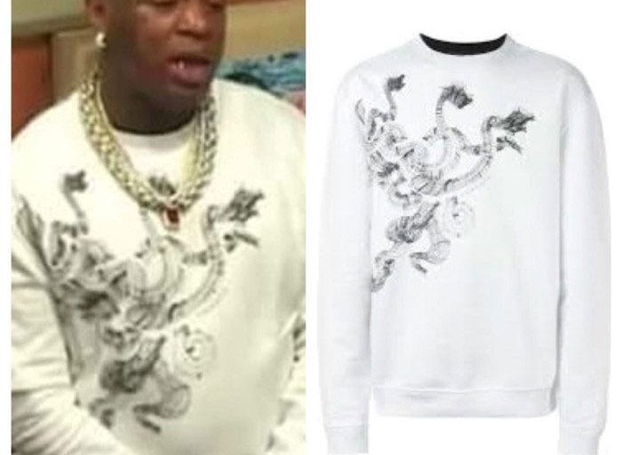 Men’s Fashion Flash:  Birdman’s <em> The Breakfast Club </em> Versace Snake Motif Abstract Print Sweatshirt