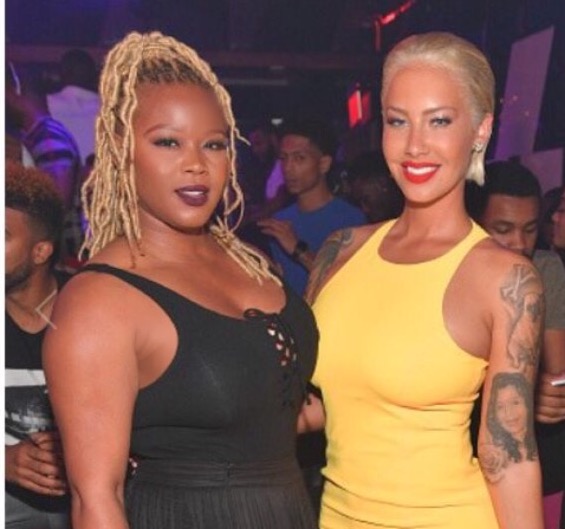 Get the Look: Amber Rose’s Jay Godfrey Yellow Racer Front Asymmetrical Hem Dress and Aquazzura Hello Lover Black Suede Gold Ankle-Strap Pumps