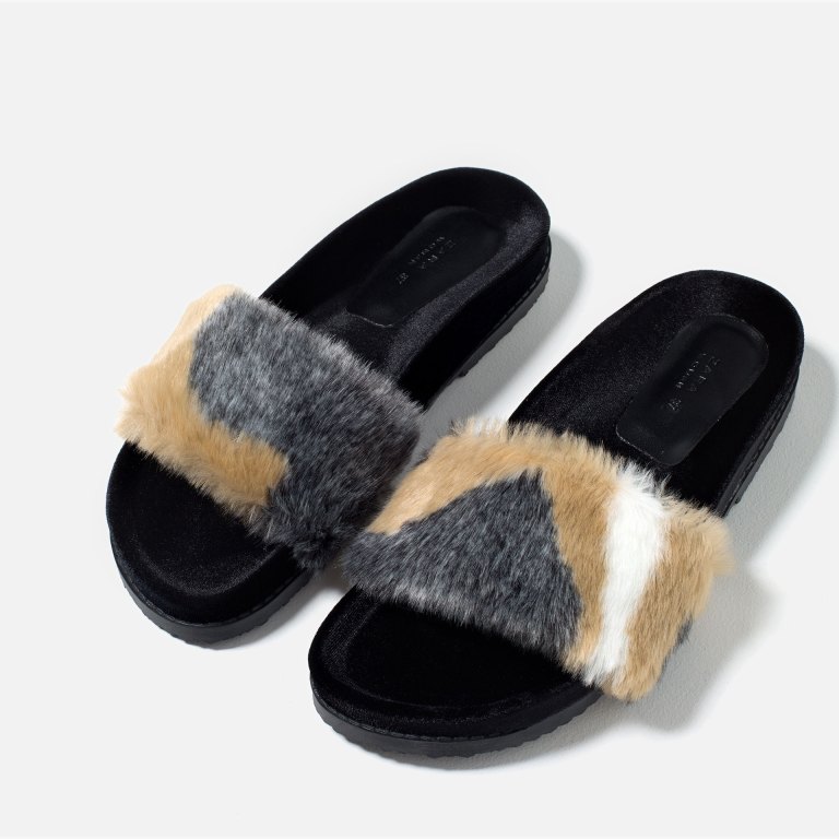 Bomb Product of the Day: Zara Faux Fur Slides