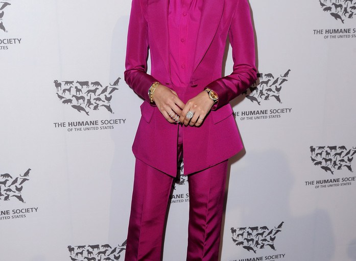 Hot! Or Hmm…: Zendaya’s The Humane Society of the United States Gala Christian Siriano Pre-Fall 2016 Magenta Blazer and Matching Wide Leg Pants