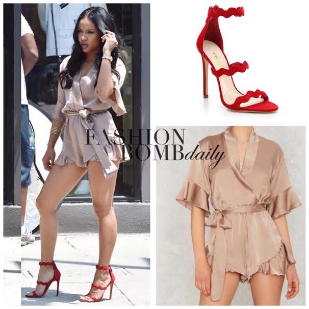 Steal: Karrueche Tran’s West Hollywood Commercial Shoot Nasty Gal Mad Girl Ruffle Romper