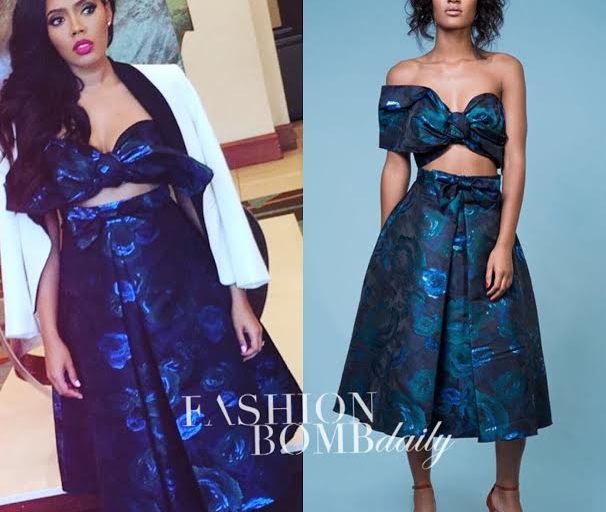 Hot or Hmm…: Angela Simmons Miss Teen California Raah London Floral One Shoulder Crop Top and Matching Skirt