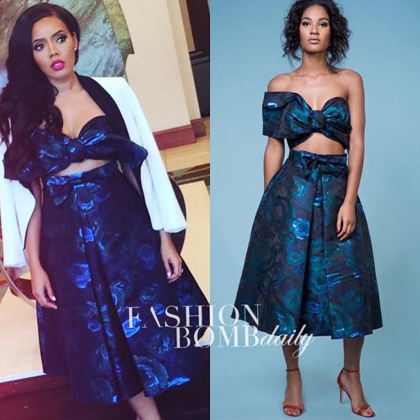 Hot or Hmm…: Angela Simmons Miss Teen California Raah London Floral One Shoulder Crop Top and Matching Skirt