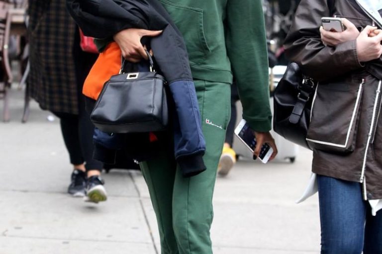 Splurge: Jourdan Dunn’s New York Vetements Green Sweatshirt and Track Pants