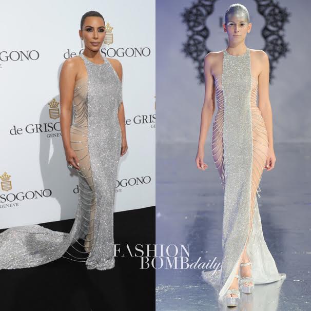 Hot or Hmm…:Kim Kardashian’s De Grisogono Cannes Party Lan Yu Couture Crystal Dress