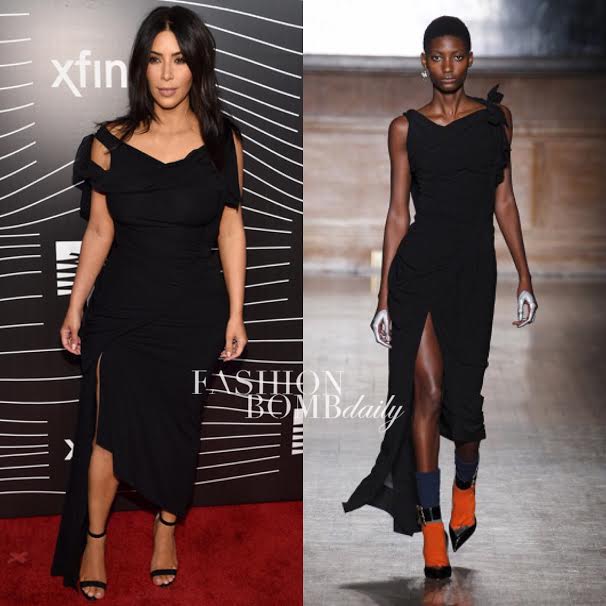Hot or Hmm…: Kim Kardashian’s Webby Awards Vivienne Westwood AW 16-17 Black High-Slit Dress