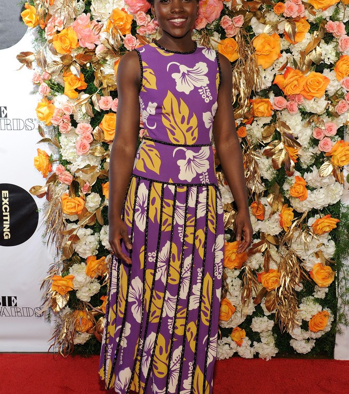 Hot! or Hmm… Lupita Nyong’o’s 61st Annual Obie Awards Prada Multicolor Print Pleated Dress
