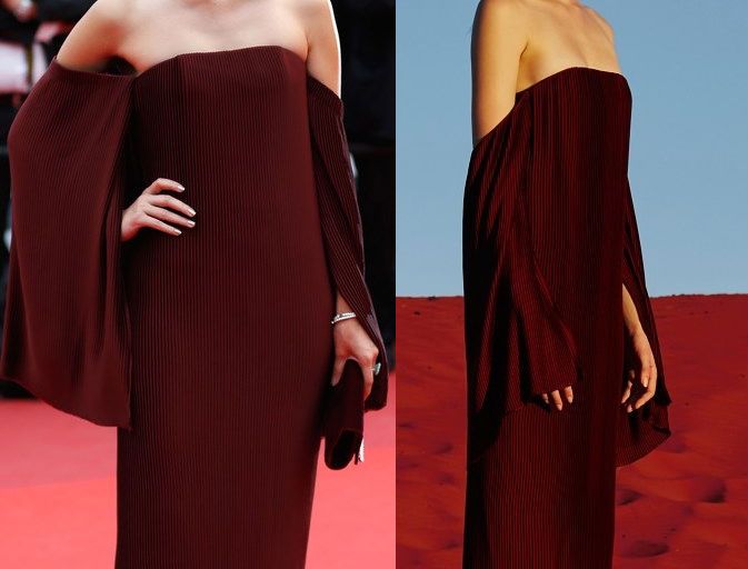 Hot! or Hmm… Nicole Warne’s <em>Slack Bay (Ma Loute)</em> Cannes Film Festival Premiere Dion Lee Pre-Fall 2016 Merlot Spiral Pleat Column Dress