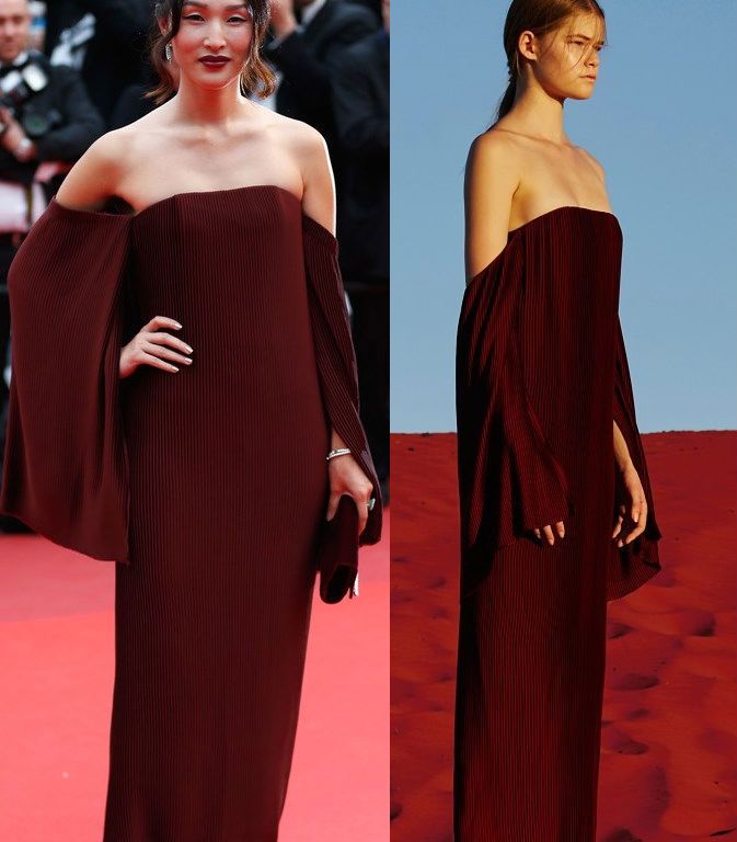 Hot! or Hmm… Nicole Warne’s <em>Slack Bay (Ma Loute)</em> Cannes Film Festival Premiere Dion Lee Pre-Fall 2016 Merlot Spiral Pleat Column Dress