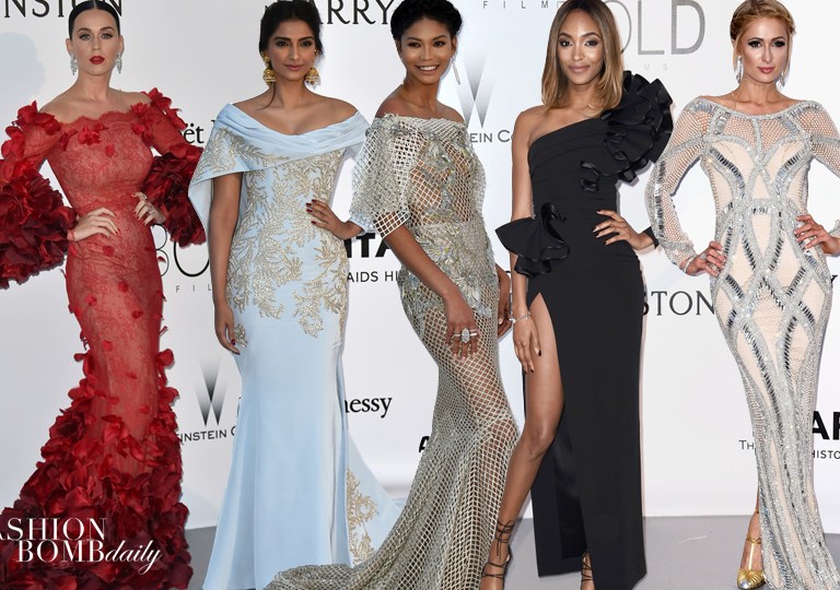 On the Scene: amfAR’s 23rd Annual Cinema Against Aids Gala featuring Chanel Iman in Marchesa, Sonam Kapoor in Ralph & Russo and Rosie Huntington-Whiteley in Custom Galvan!
