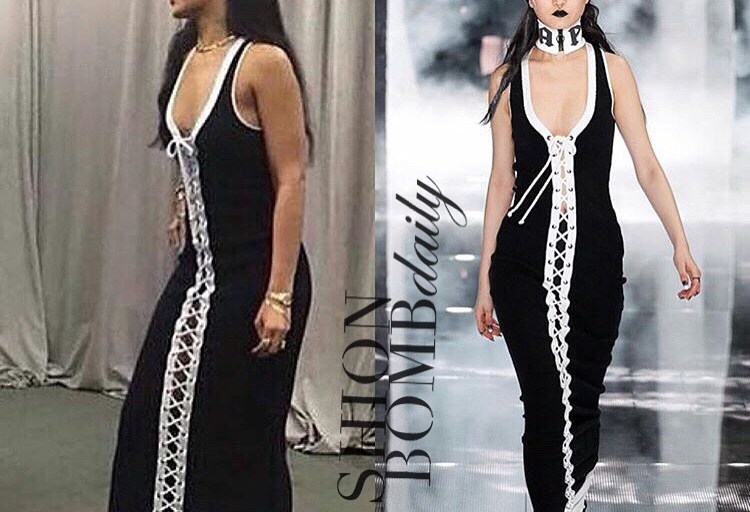 Hot! or Hmm: Rihanna’s Anti Tour’s Fenty x Puma Fall 2016-17 Black White Dress