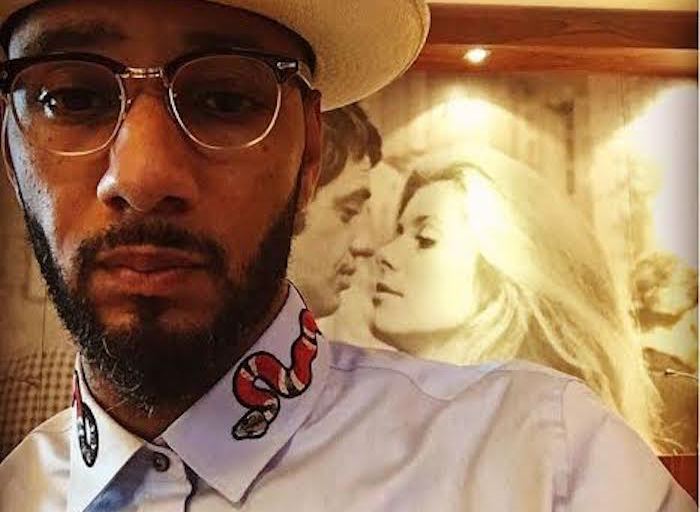 Men’s Fashion Flash: Swizz Beatz’s Instagram Gucci Baby Blue Snake Applique Embroidered Collar Oxford Shirt