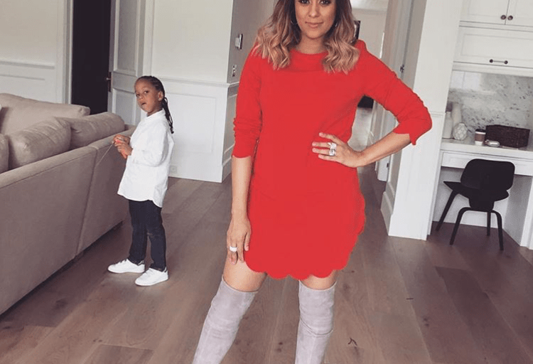 Tia Mowry’s <em> Angry Birds </em> Westwood Premiere Andrea Lieberman Collection Red Dress and Grey Stuart Weitzman Heels