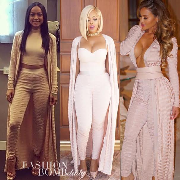 Who Wore it Better?  Malaysia Pargo vs Karrueche Tran vs Daphne Joy in Jessica Rich Collection’s Blush Pink Sydney Set