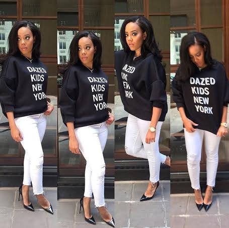 Splurge: Angela Simmons’s Instagram DKNY Fall 2016 ‘Dazed Kids New York’ Oversized Scuba Sweatshirt