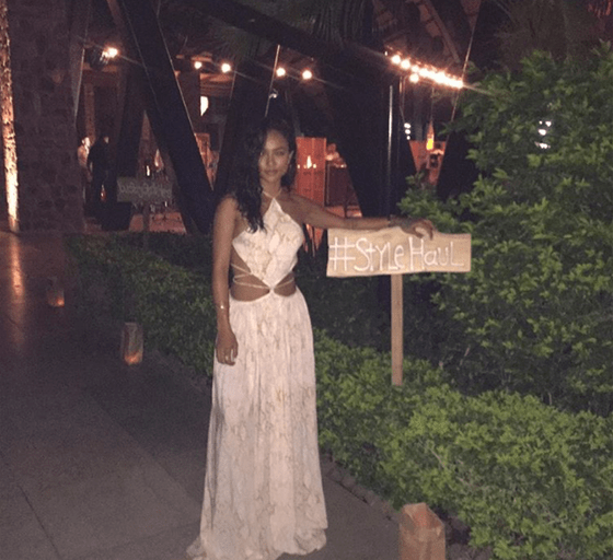 Steal: Karrueche’s Instagram Nobody Jones Boutiuque Slither Cutout Lace Up Side Maxi Dress