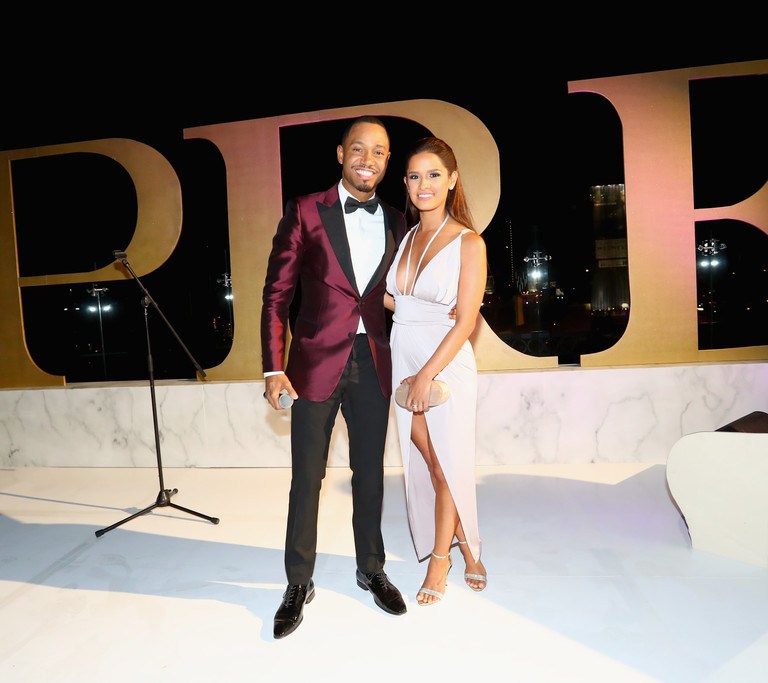 Splurge: Rocsi Diaz’s 2016 BET Awards Debra Lee Pre-Dinner House of CB Grey Sameh Silky Jersey Thigh Split Dress