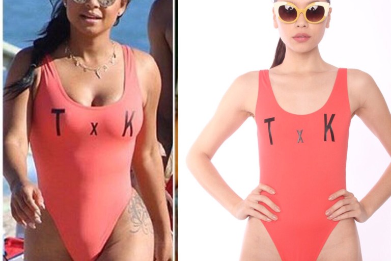 Splurge: Christina Milian’s TxK Swimsuit Collection Pink One-Piece Swimsuit