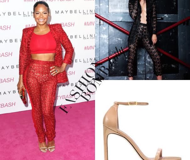 Hot or Hmm…: Christina Milian’s Maybelline New York Stello Yamashiro Suit and Stuart Weitzman Sandals