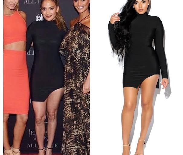 Splurge: Jennifer Lopez’s Las Vegas All I Have Jessica Rich Collection Black Stacey Dress