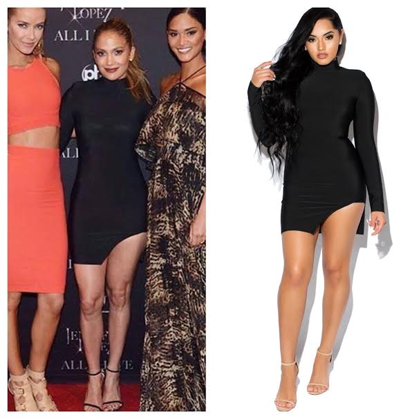 Splurge: Jennifer Lopez’s Las Vegas All I Have Jessica Rich Collection Black Stacey Dress