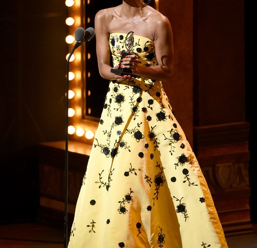 Hot! or Hmm: Renee Elise Goldsberry’s Tony Awards Oscar De La Renta Resort 2017 Yellow and Black Dress