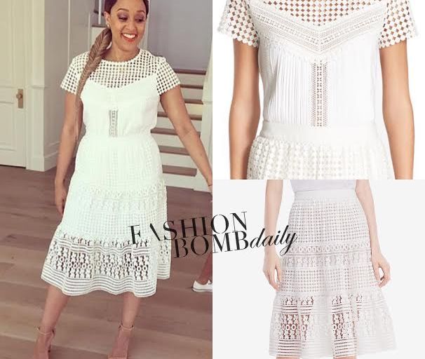 Splurge: Tia Mowry’s Instagram Diane Von Furstenberg Lauren Lace Top and Tiana Lace Midi Skirt