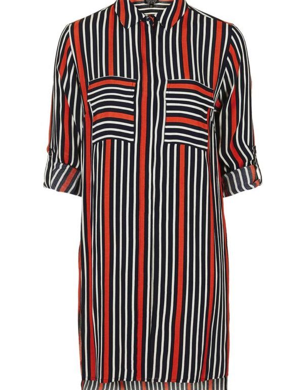 Bomb Product of the Day: Topshop’s Oversized Stripe Black White and Red Shirt Dress