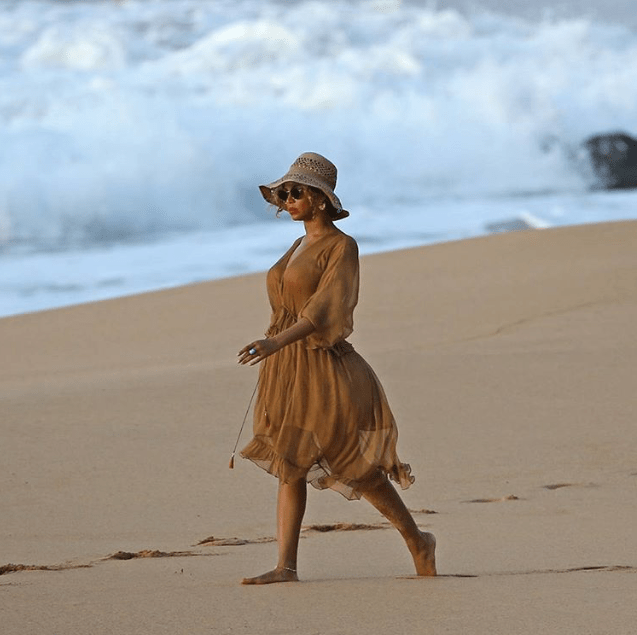 Splurge: Beyonce’s Hawaii Zimmermann Brown Chroma Beach Drawstring Dress