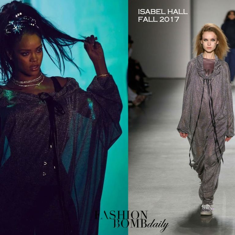 Hot! or Hmm… Rihanna’s “This Is What You Came For” Music Video Isabel Hall Fall 2017 Glitter Jumpsuit and Maison Close’s Villa Bel Ami Catsuit