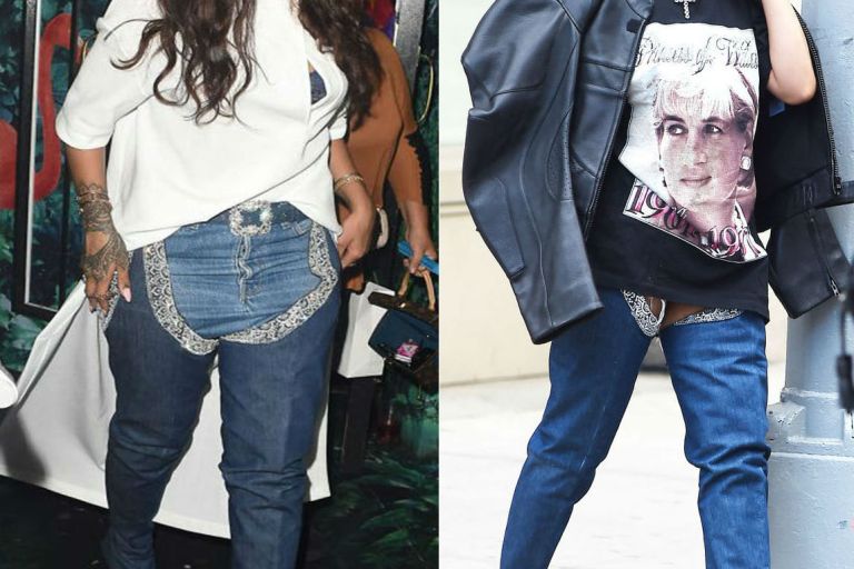 When Did She Wear It Better? Rihanna in Her Very Own Rihanna x Manolo Blahnik 9 To 5 Denim Thigh High Boots