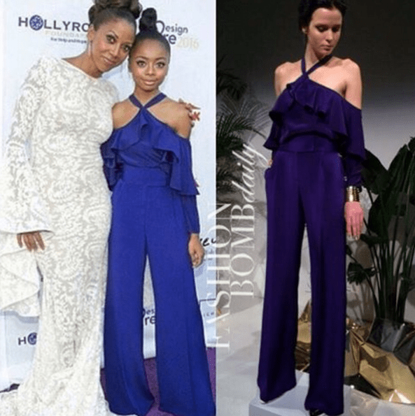 Hot! or Hmm…: Skai Jackson’s 18th Annual DesignCare Gala Event Jay Godfrey Blue Ruffle Halter Top and Flared Pants