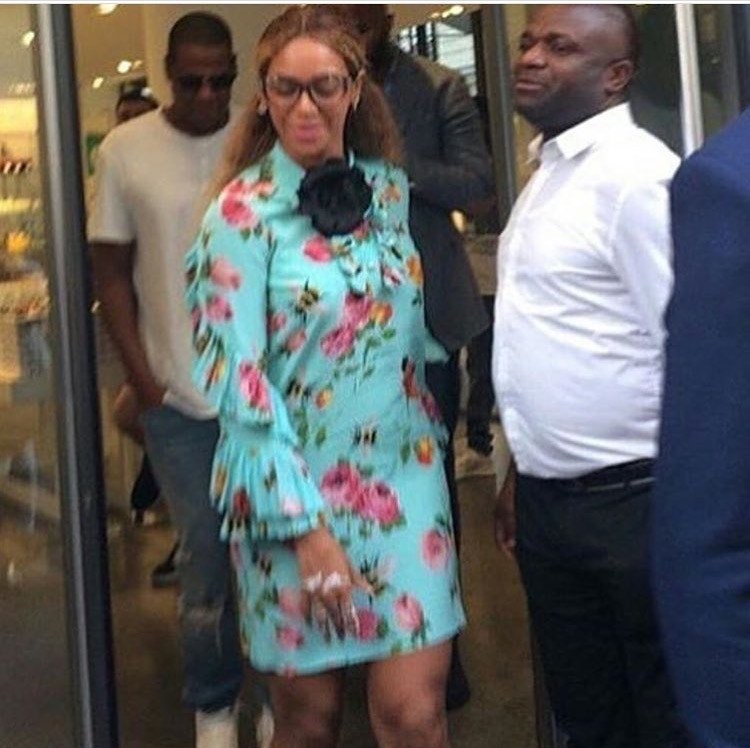 Splurge: Beyoncé’s Colette Paris Gucci Rose Print Silk Ruffle Dress