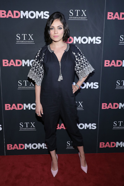 Splurge: Mila Kunis Bad Moms Premiere Ulla Johnson Floral Embroidered Alexi Jumpsuit