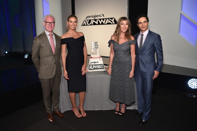 Splurge: Nina Garcia’s <em>Project Runway</em> Season 15 Cake-Cutting Celebration Saloni Ruth Off the Shoulder Polka Dot Dress