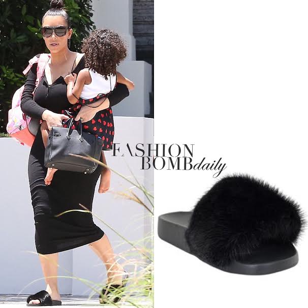 Splurge: Kim Kardashian’s LA Givenchy Mink Fur Rubber Sole Slides