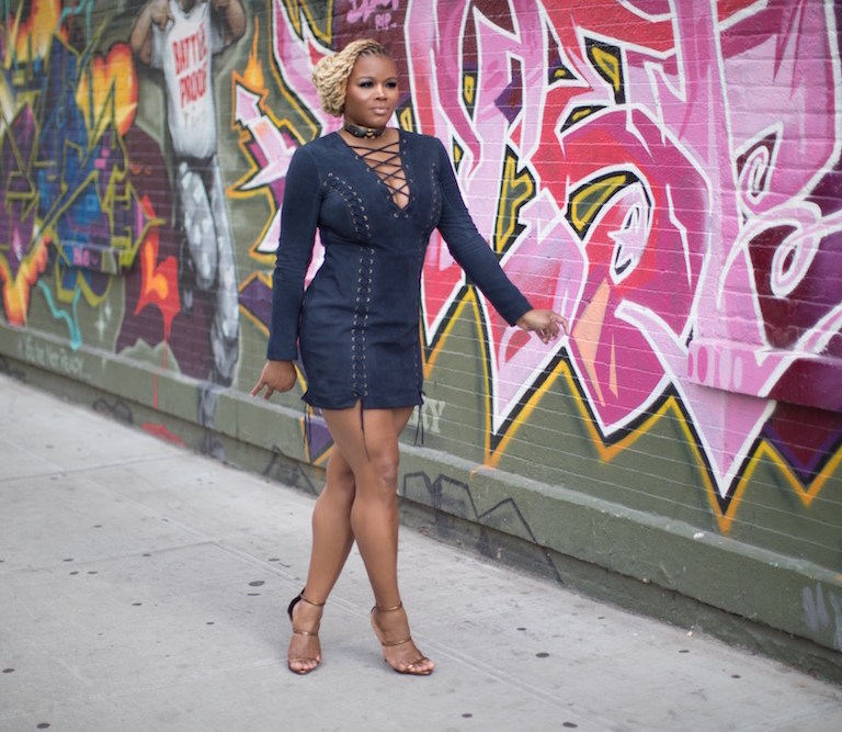 Claire’s Life: The 2016 VH1 Hip Hop Honors Wearing an Intermix Suede Lace Up Mini Dress and Giuseppe Zanotti Harmony Sandals