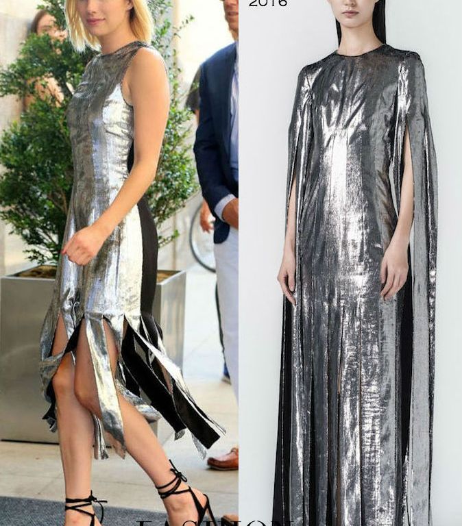 Hot! or Hmm… Emma Roberts’s New York City Mathieu Mirano Fall 2016 Silver Fringe Dress