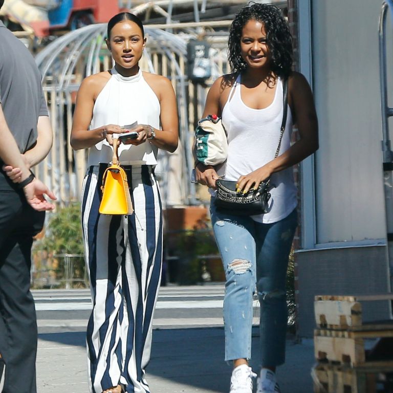 Steal: Karrueche Tran’s Los Angeles Splendid Striped Capistan Pants