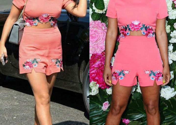 Who Wore It Better? Kady Mcdermott vs. Christian Milian in Pretty Little Thing’s Charis Coral Embroidered Crop Top and Shorts