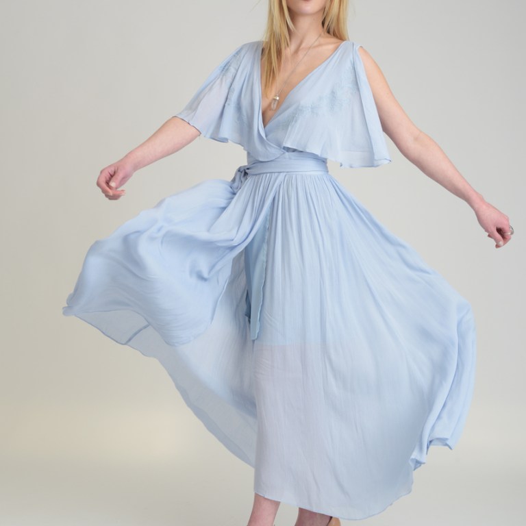 Bomb Product of the Day: United Front’s Blue Short Sleeve Maxi Wrap Dress