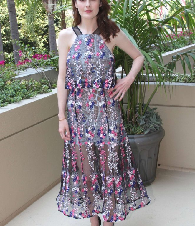 Splurge: Michelle Dockery’s TCA Summer Press Tour Presentation Self Portrait Floral Vine Embroidery Dress
